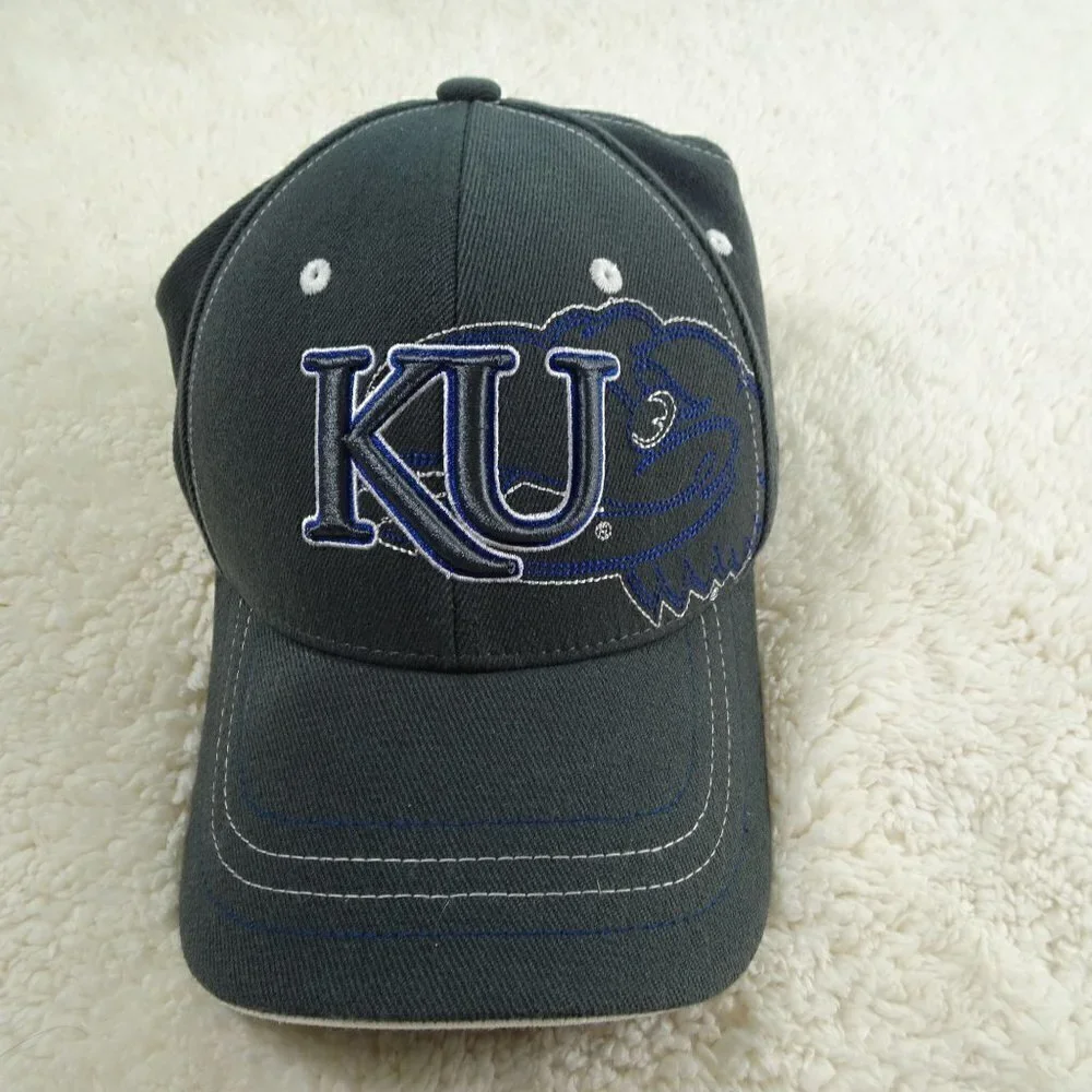 NCAA Kansas University Jayhawks Gray Baseball Hat Cap
